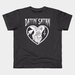 Datin' Satan Heart Shape with Satanic Tattooed Hands Holding Kids T-Shirt